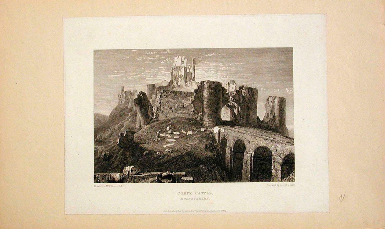 Zamek Corfe, Dorsetshire autorstwa Joseph Mallord William Turner