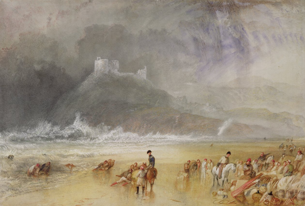 Zamek Criccieth, Północna Walia, ok. 1835 r. autorstwa Joseph Mallord William Turner