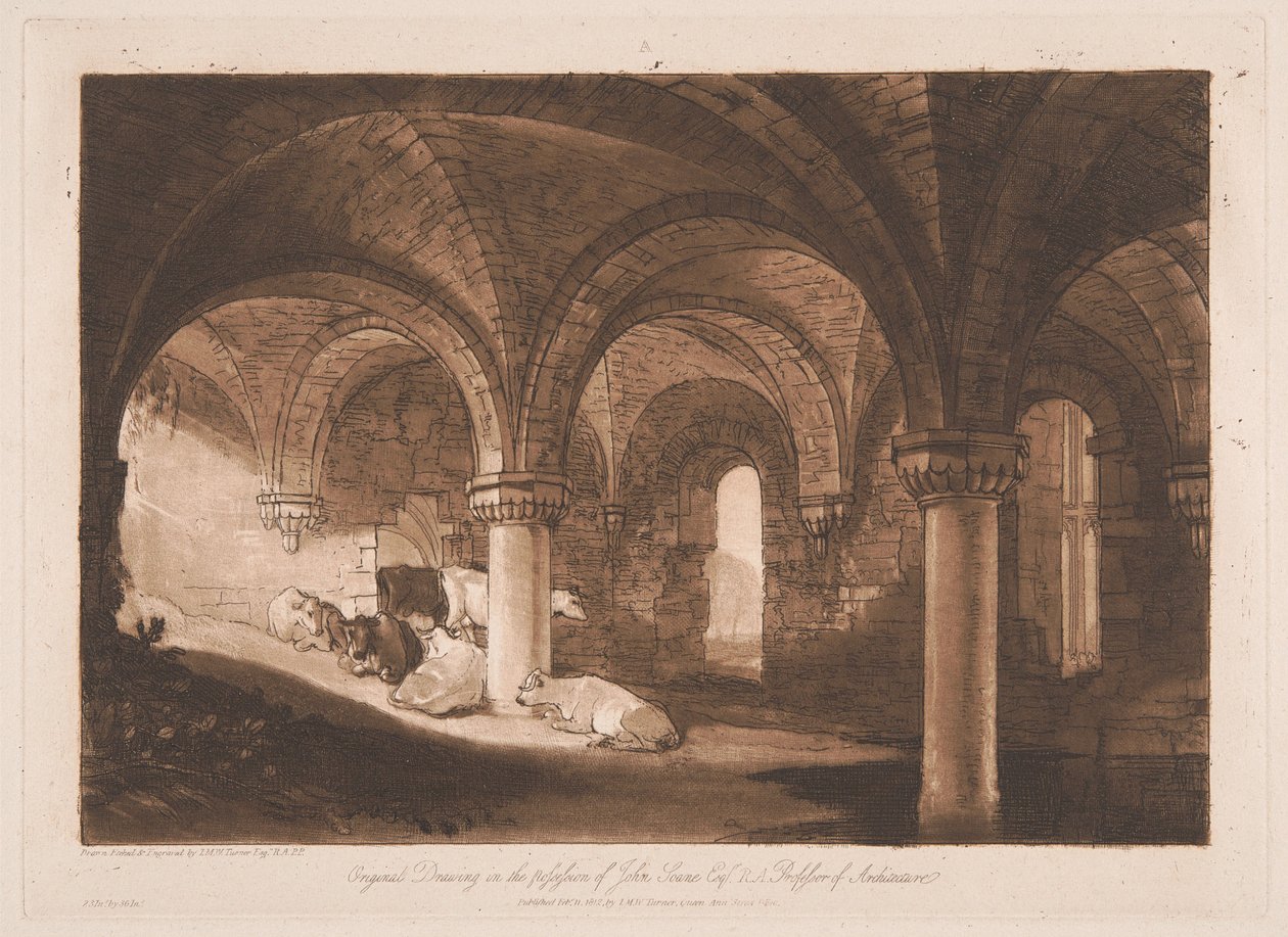 Krypta opactwa Kirkstall autorstwa Joseph Mallord William Turner