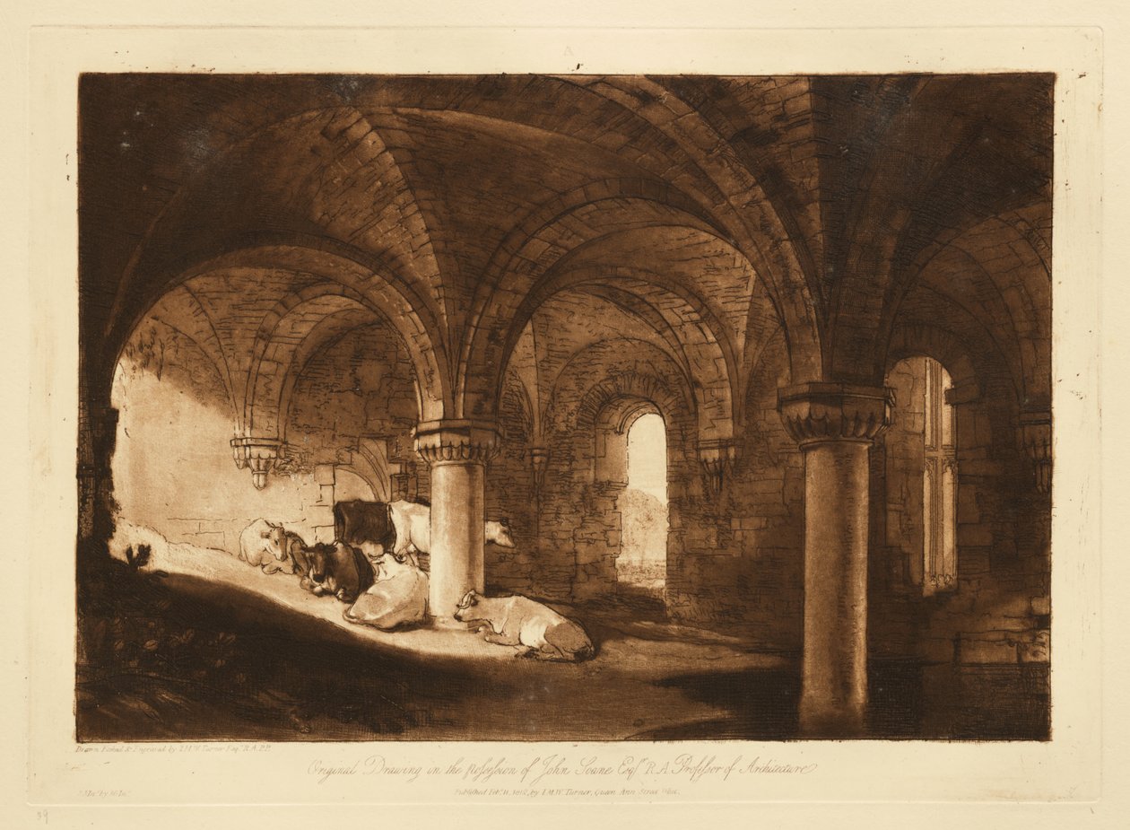 Krypta opactwa Kirkstall autorstwa Joseph Mallord William Turner