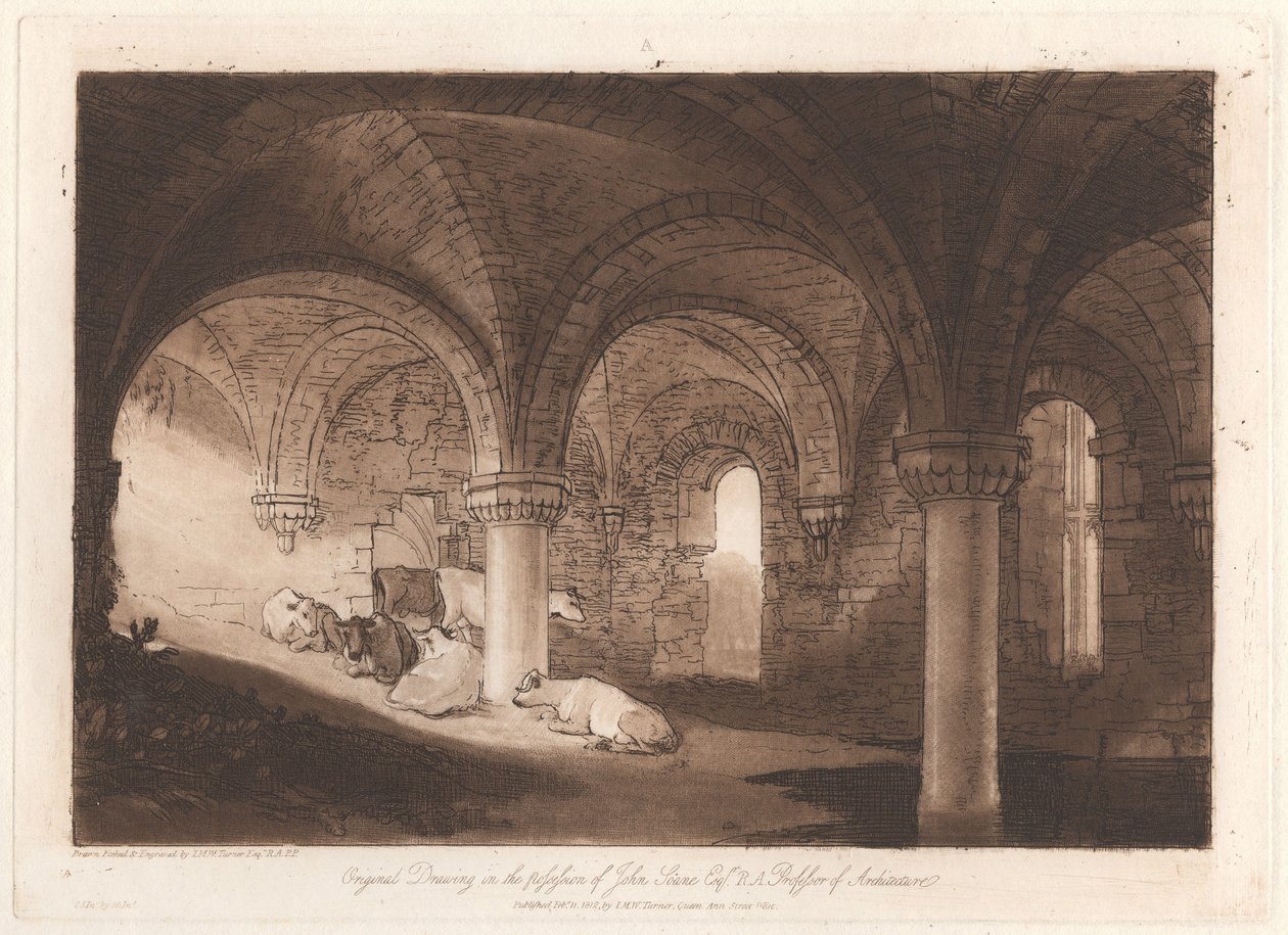 Krypta opactwa Kirkstall autorstwa Joseph Mallord William Turner