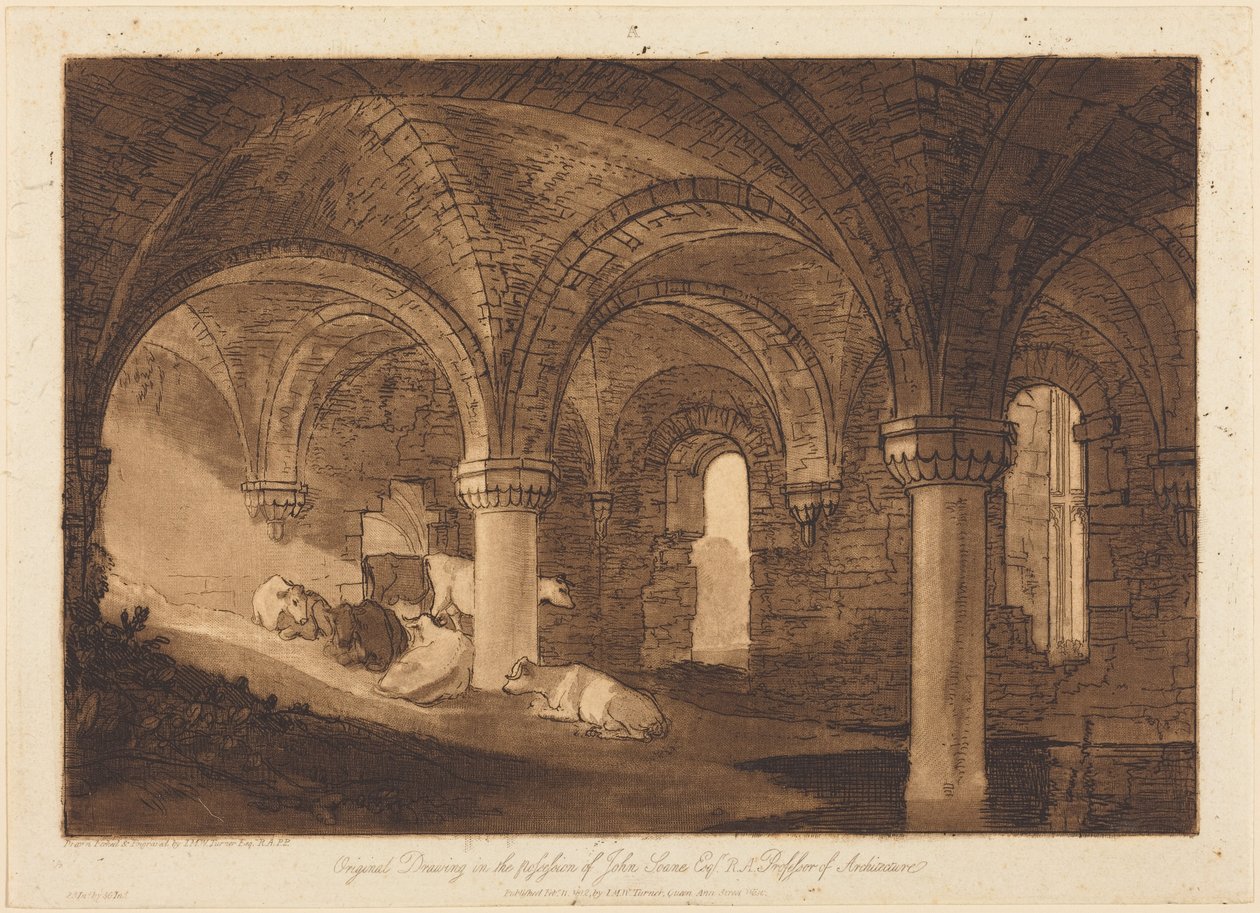 Krypta opactwa Kirkstall autorstwa Joseph Mallord William Turner