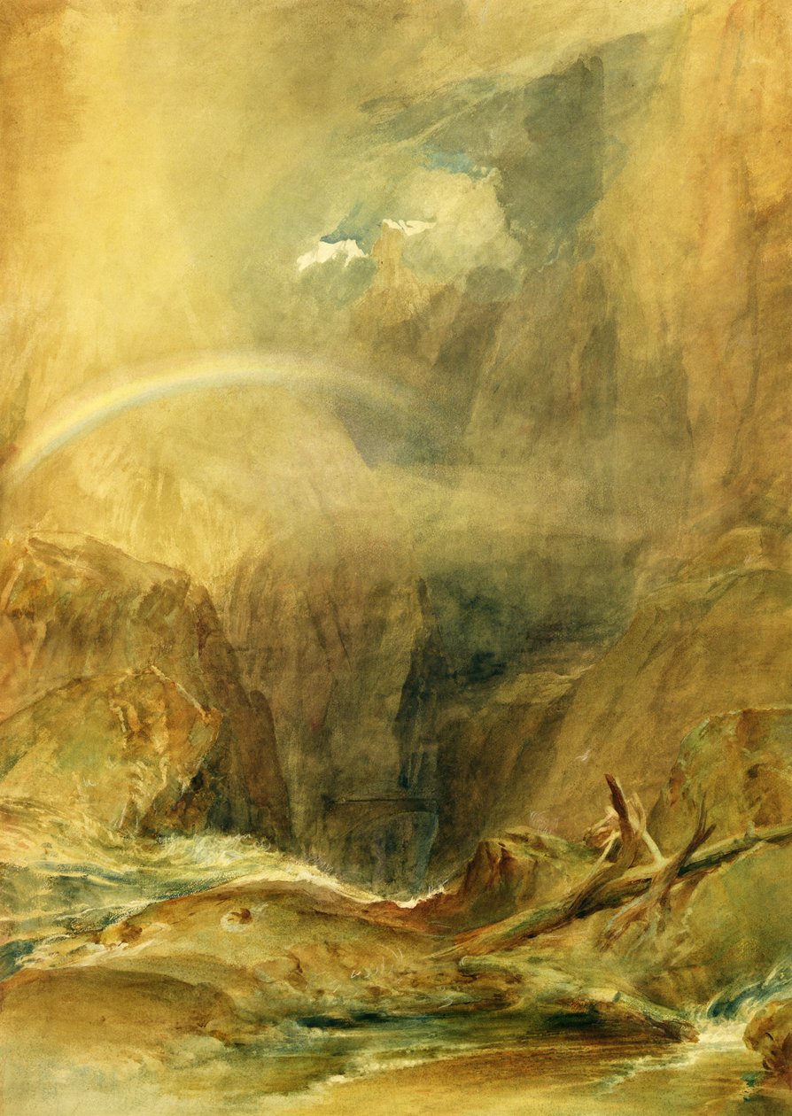 Diabelski Most, Przełęcz Świętego Gotarda, ok.1804 (akwarela i biała kredka woskowa na papierze tkanym) autorstwa Joseph Mallord William Turner