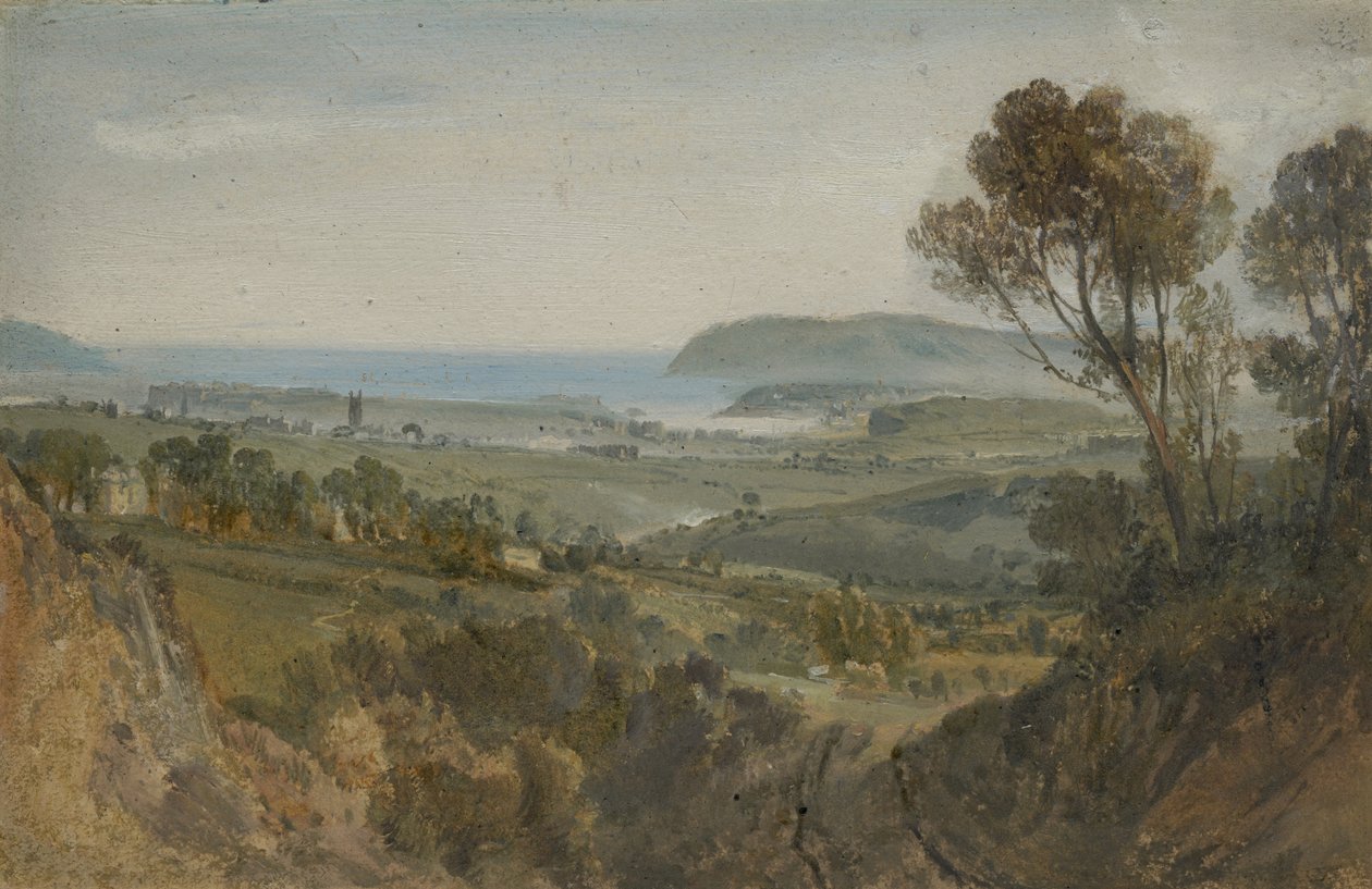 Odległy widok na Plymouth, 1813 autorstwa Joseph Mallord William Turner