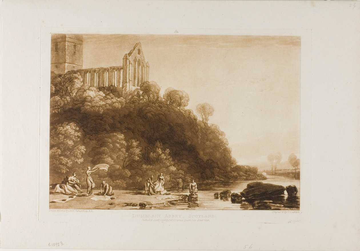 Opactwo Dumblain, tablica 56 z Księgi Studiów autorstwa Joseph Mallord William Turner