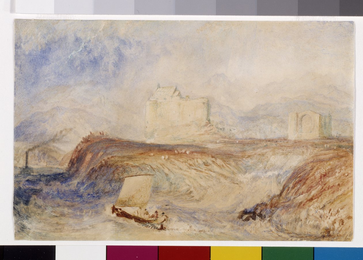 Dunstaffnage (akwarela i gwasz na białym papierze) autorstwa Joseph Mallord William Turner