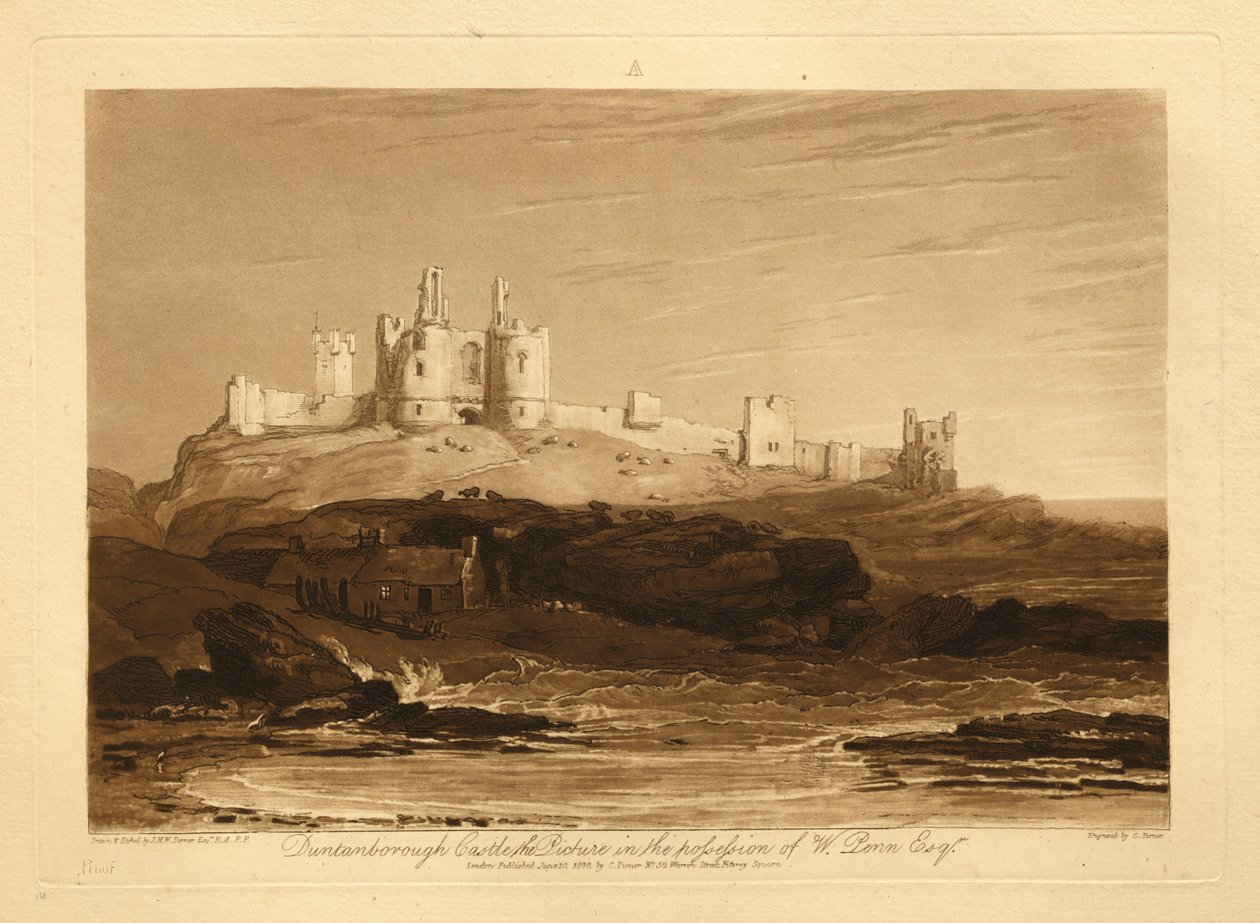 Zamek Dunstanborough autorstwa Joseph Mallord William Turner