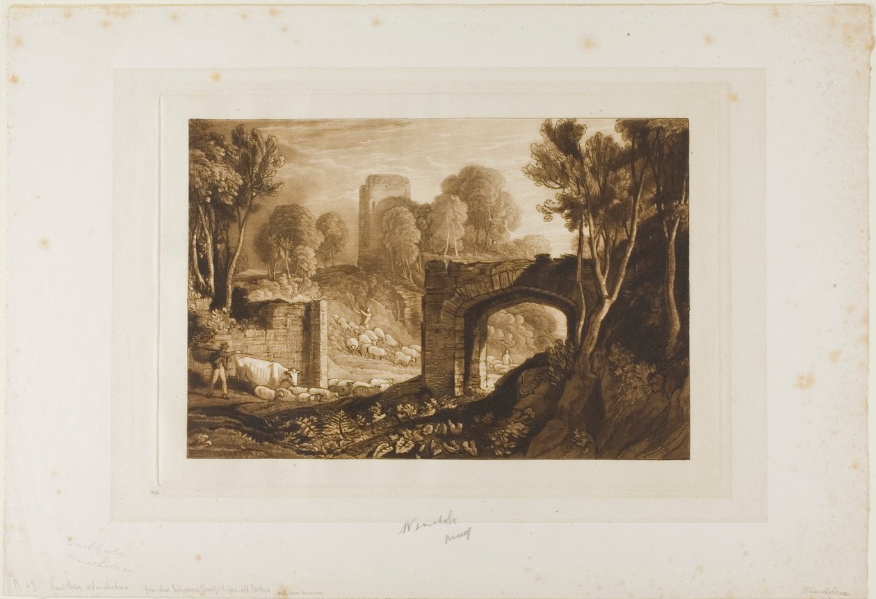 Brama Wschodnia, Winchelsea, tablica 67 z Liber Studiorum autorstwa Joseph Mallord William Turner