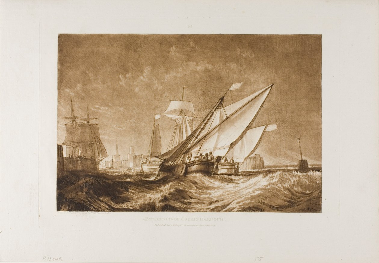 Wejście do portu Calais, tablica 55 z Liber Studiorum autorstwa Joseph Mallord William Turner