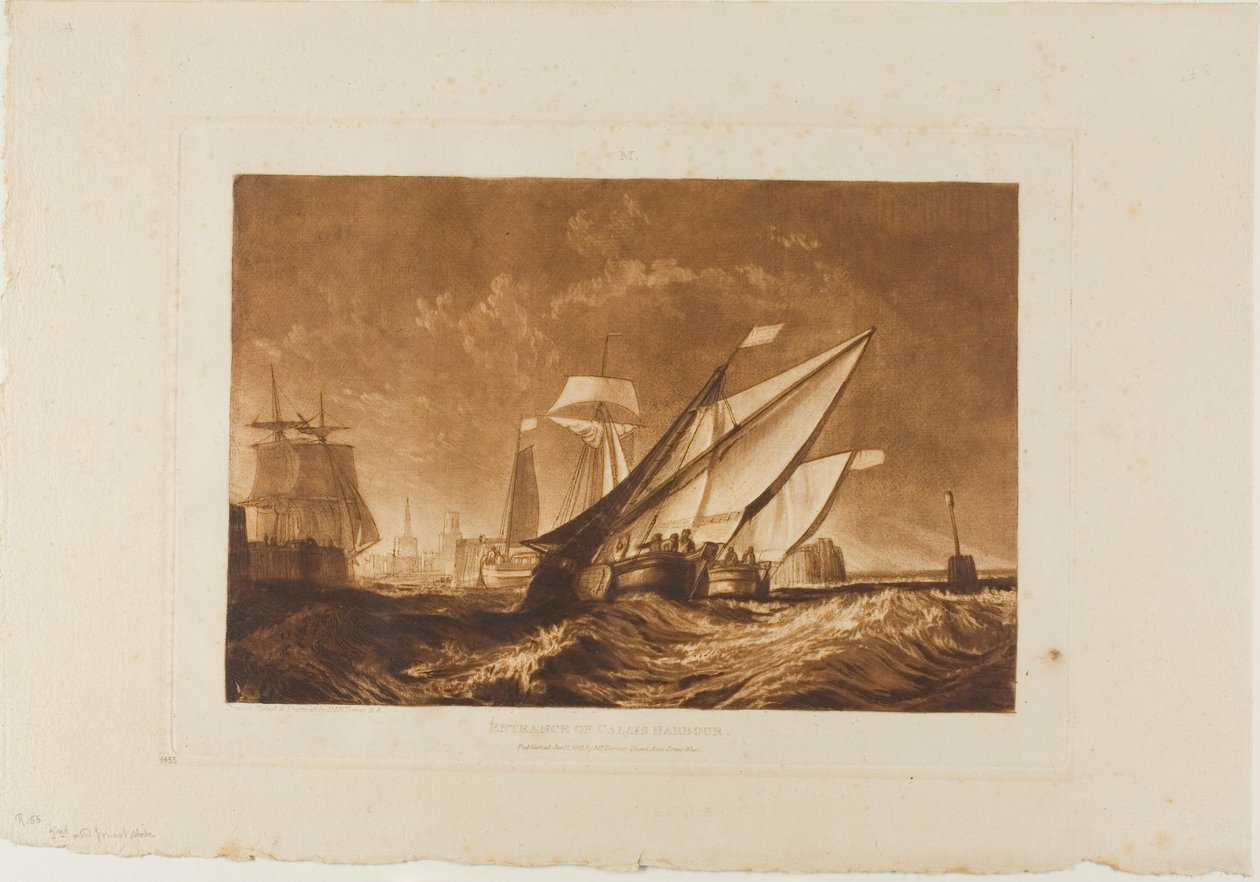 Wejście do portu Calais, tablica 55 z Liber Studiorum autorstwa Joseph Mallord William Turner