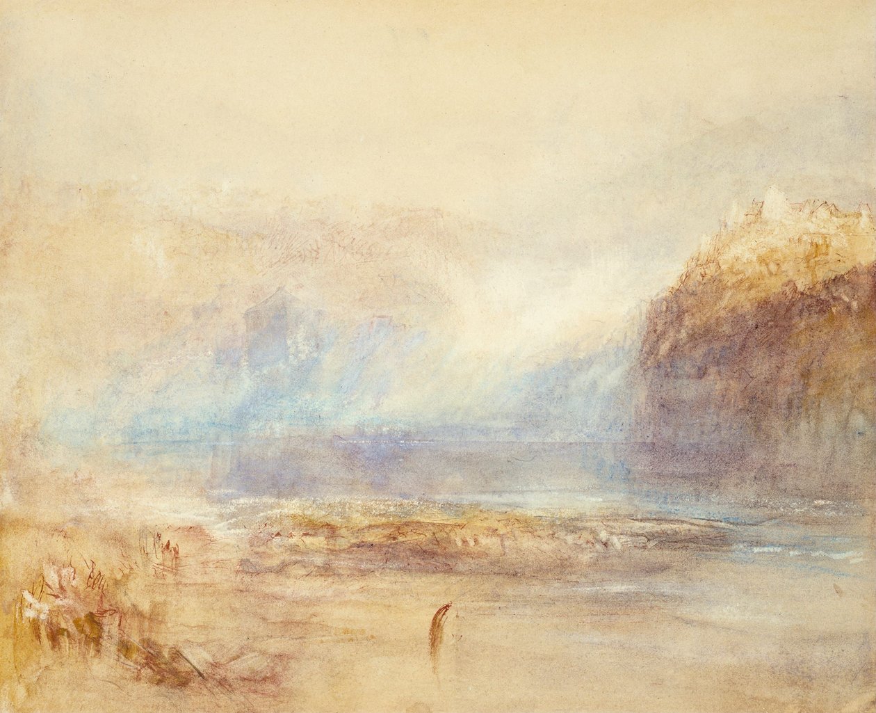 Wodospady Renu w Schaffhausen - widok z daleka autorstwa Joseph Mallord William Turner