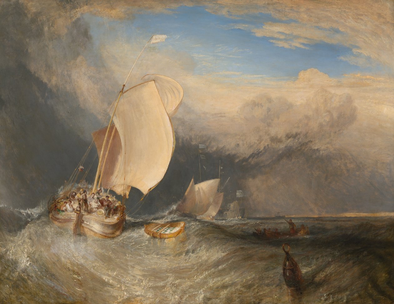 Łodzie rybackie z handlarzami targującymi się o ryby autorstwa Joseph Mallord William Turner