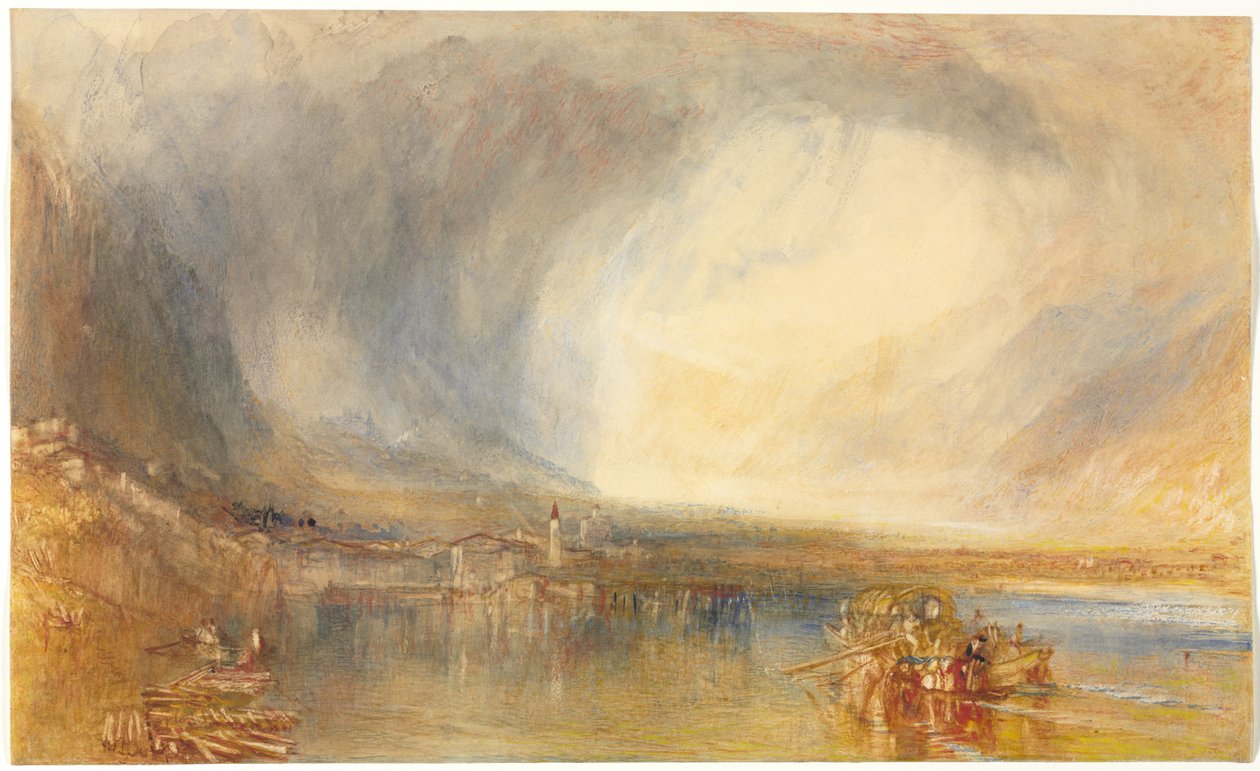 Flüelen, z Jeziora Czterech Kantonów, 1845. autorstwa Joseph Mallord William Turner