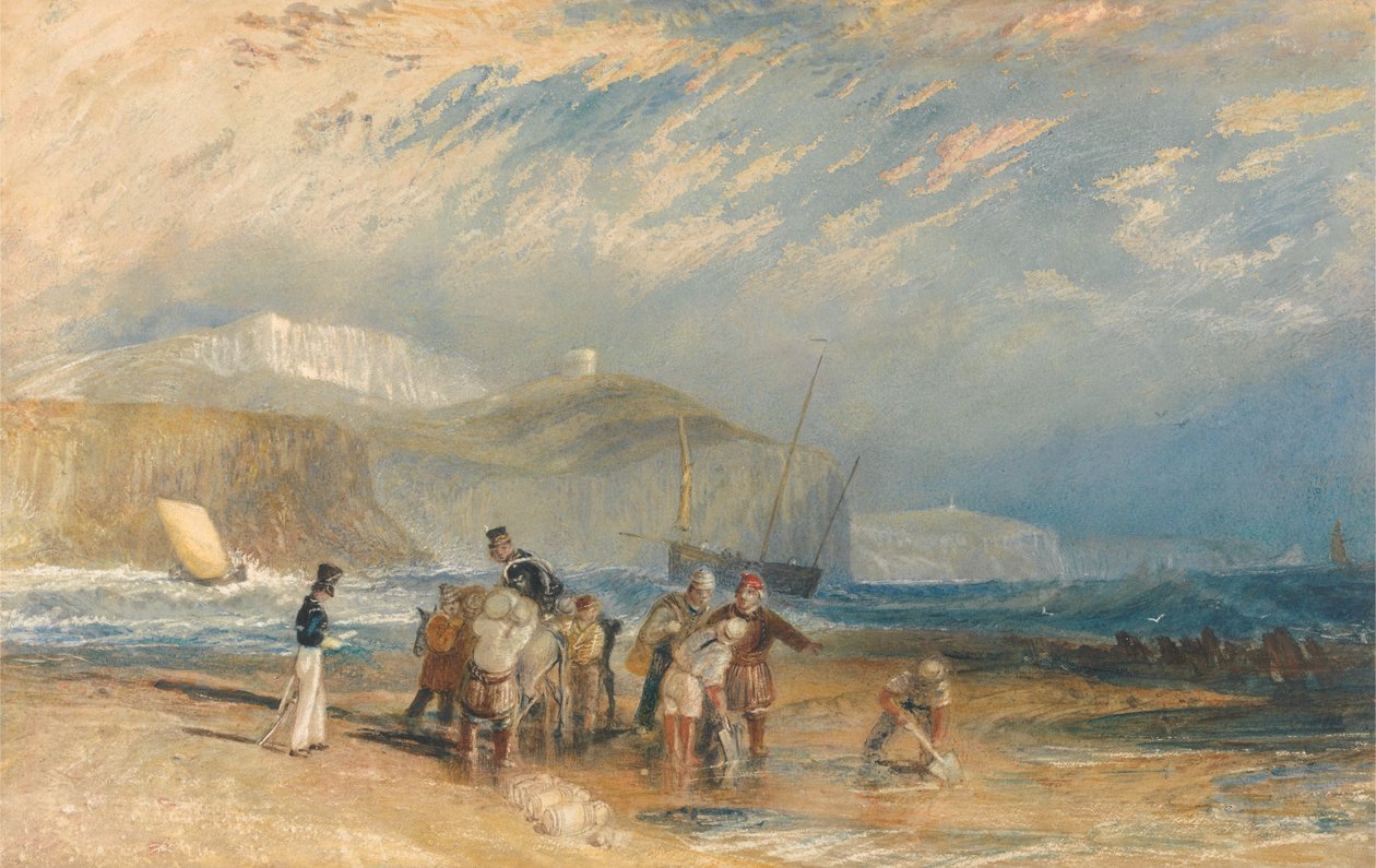 Port w Folkestone i wybrzeże do Dover autorstwa Joseph Mallord William Turner