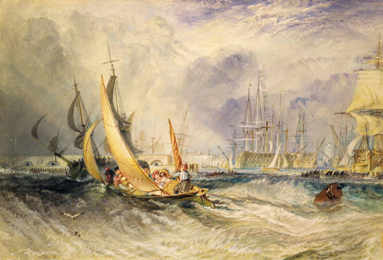 Gosport: Wejście do Portsmouth Harbor (toaleta na papierze) autorstwa Joseph Mallord William Turner