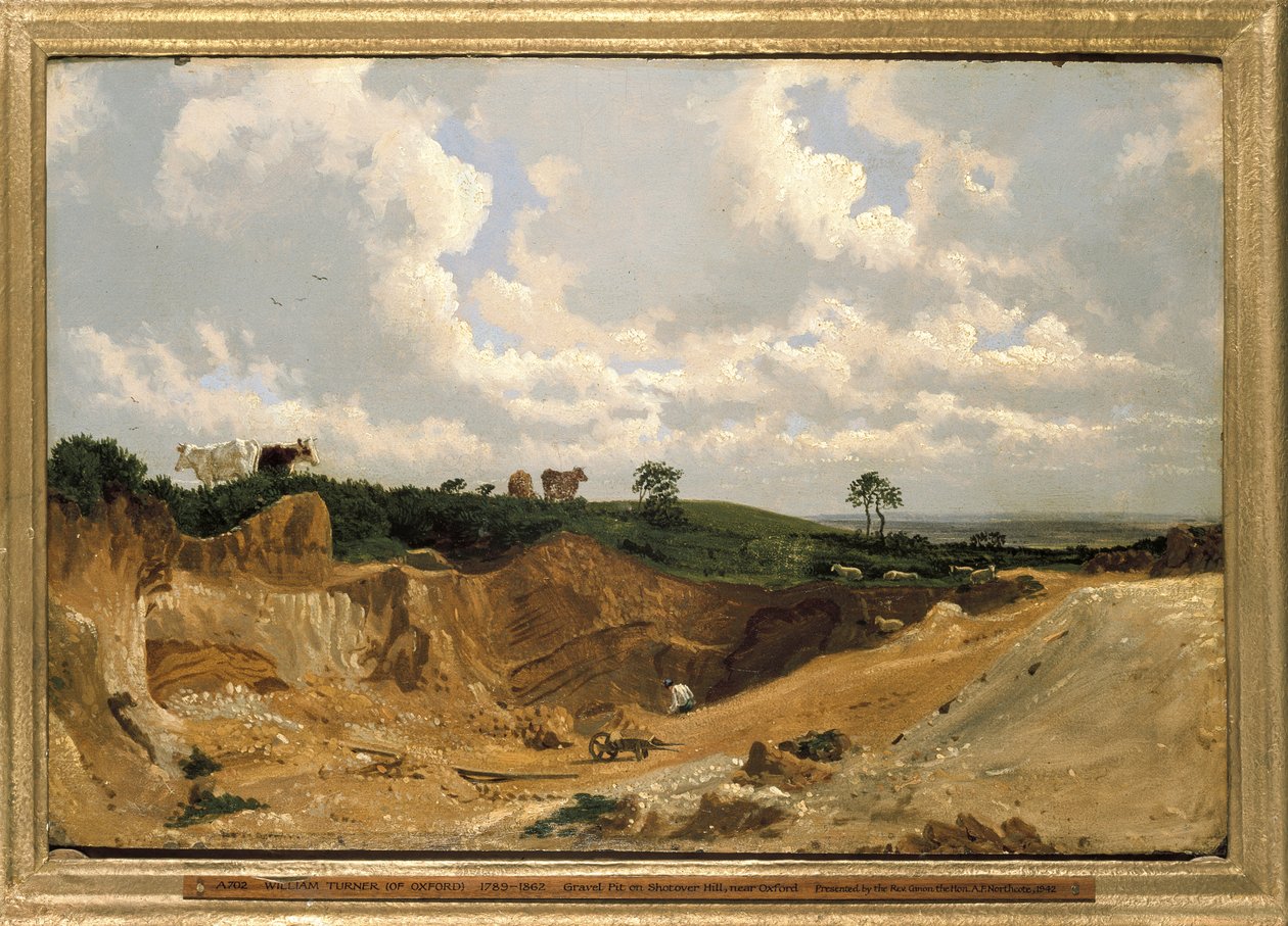 Żwirownia na wzgórzu Shotover, niedaleko Oksfordu, ok. 1930 r. 1818 (olej na tartaku) autorstwa Joseph Mallord William Turner