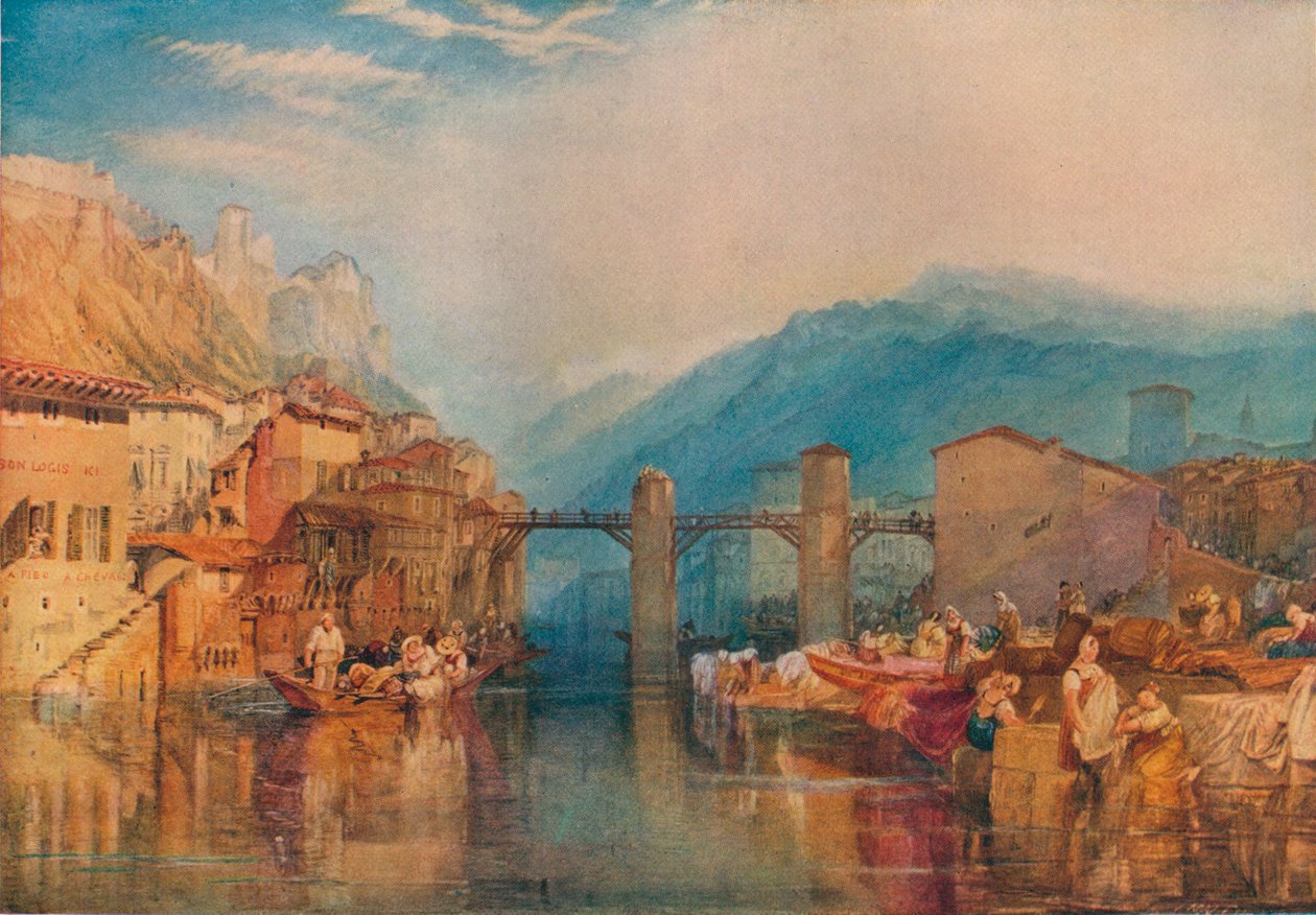 Most Grenoble, 1824 autorstwa Joseph Mallord William Turner