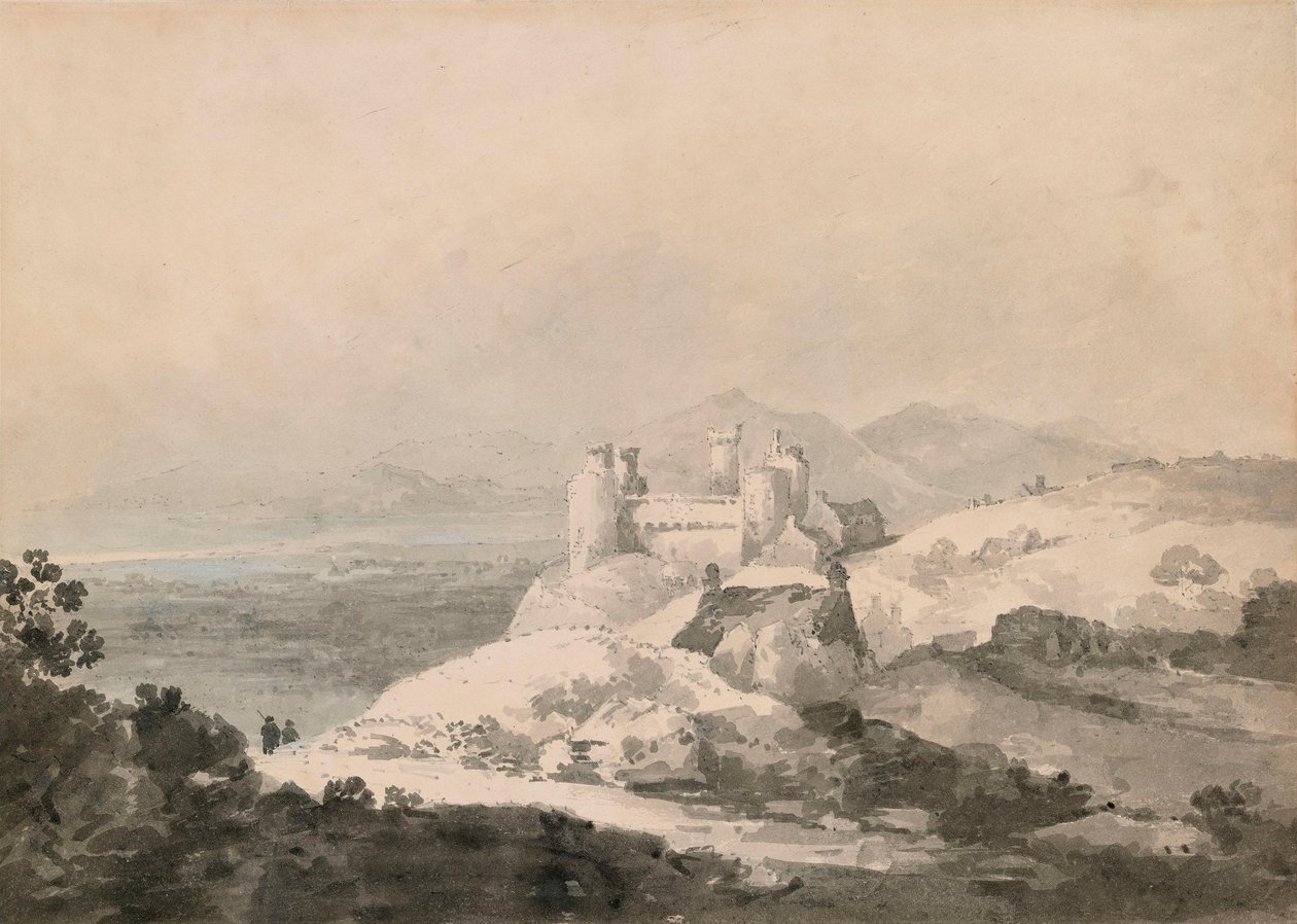 Zamek Harlech, Walia, od południa autorstwa Joseph Mallord William Turner