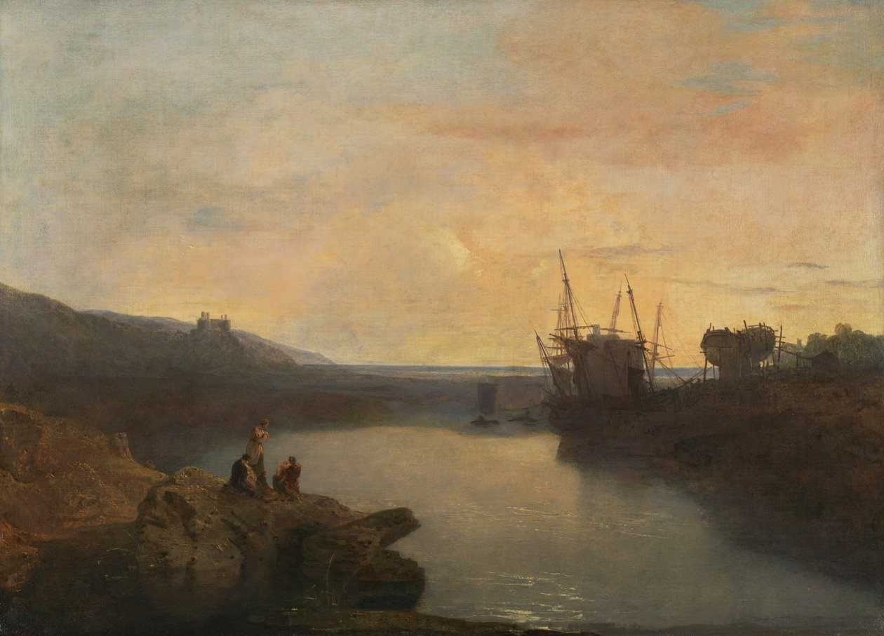 Zamek Harlech, z promu Tygwyn, Summer