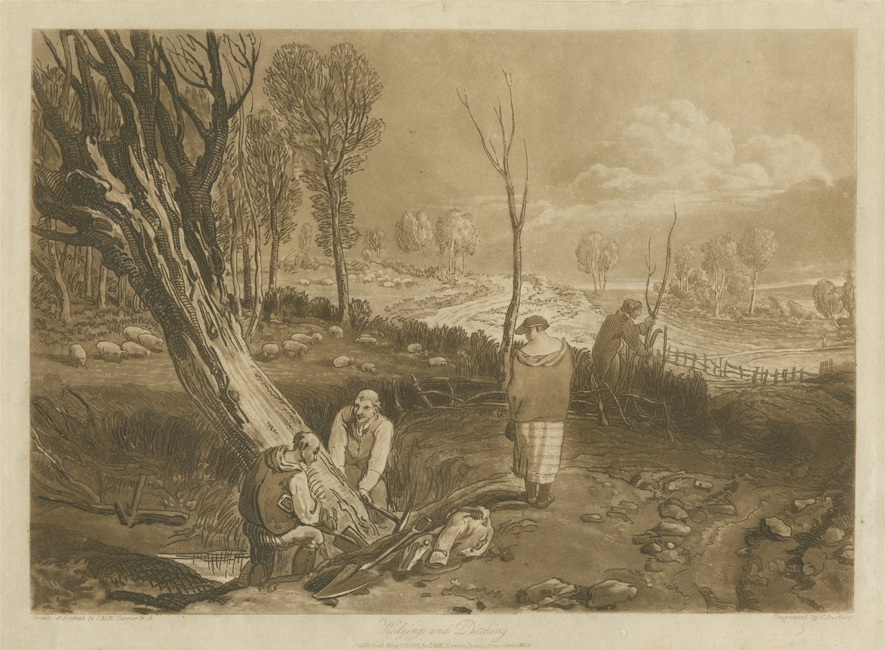 Hedging i wodowanie, ok. 1860 autorstwa Joseph Mallord William Turner