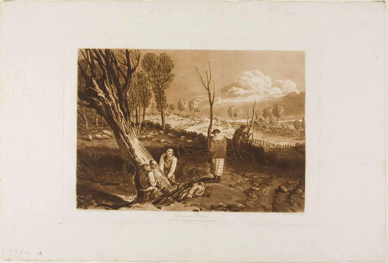 Hedging and Ditching, tablica 47 z Liber Studiorum autorstwa Joseph Mallord William Turner