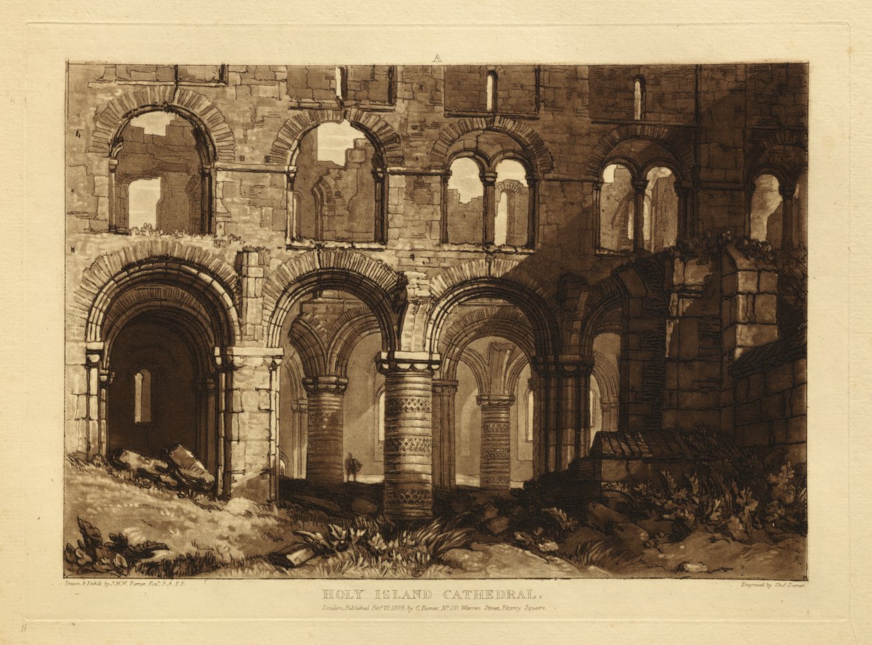 Katedra na Holy Island autorstwa Joseph Mallord William Turner