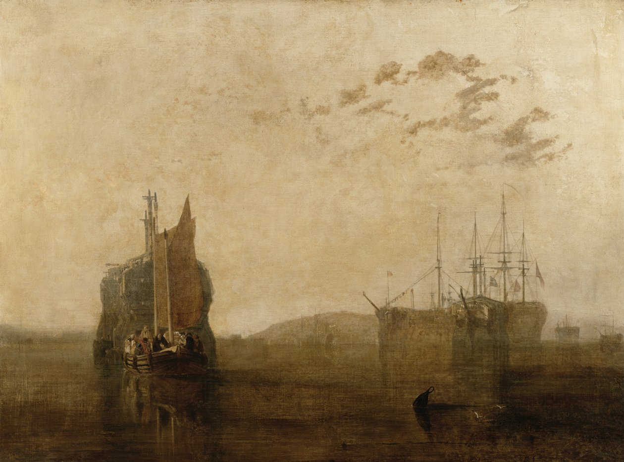Hulki na Tamar, ok.1812 autorstwa Joseph Mallord William Turner