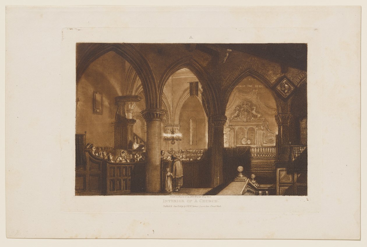 Wnętrze kościoła autorstwa Joseph Mallord William Turner