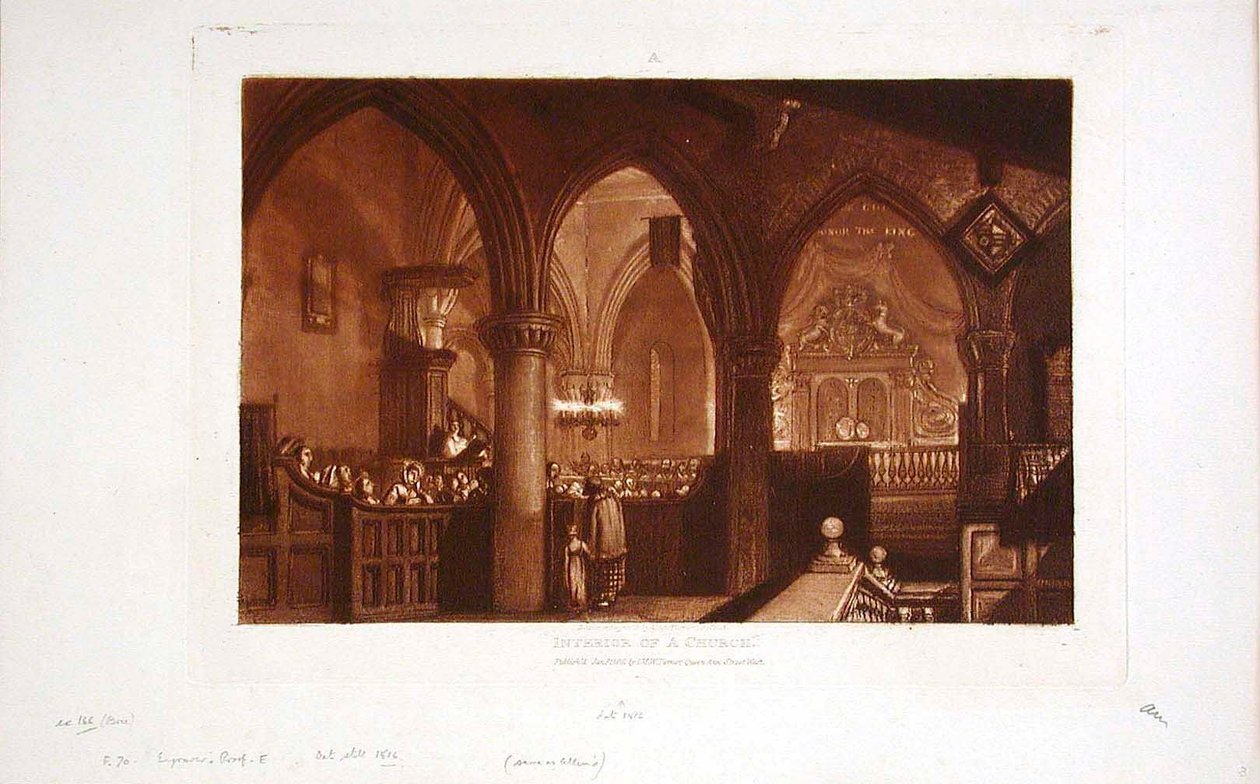 Wnętrze kościoła autorstwa Joseph Mallord William Turner