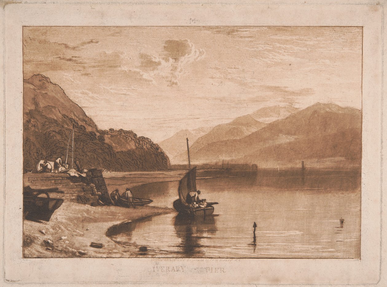Molo w Inverary, Loch Fyne, rano autorstwa Joseph Mallord William Turner