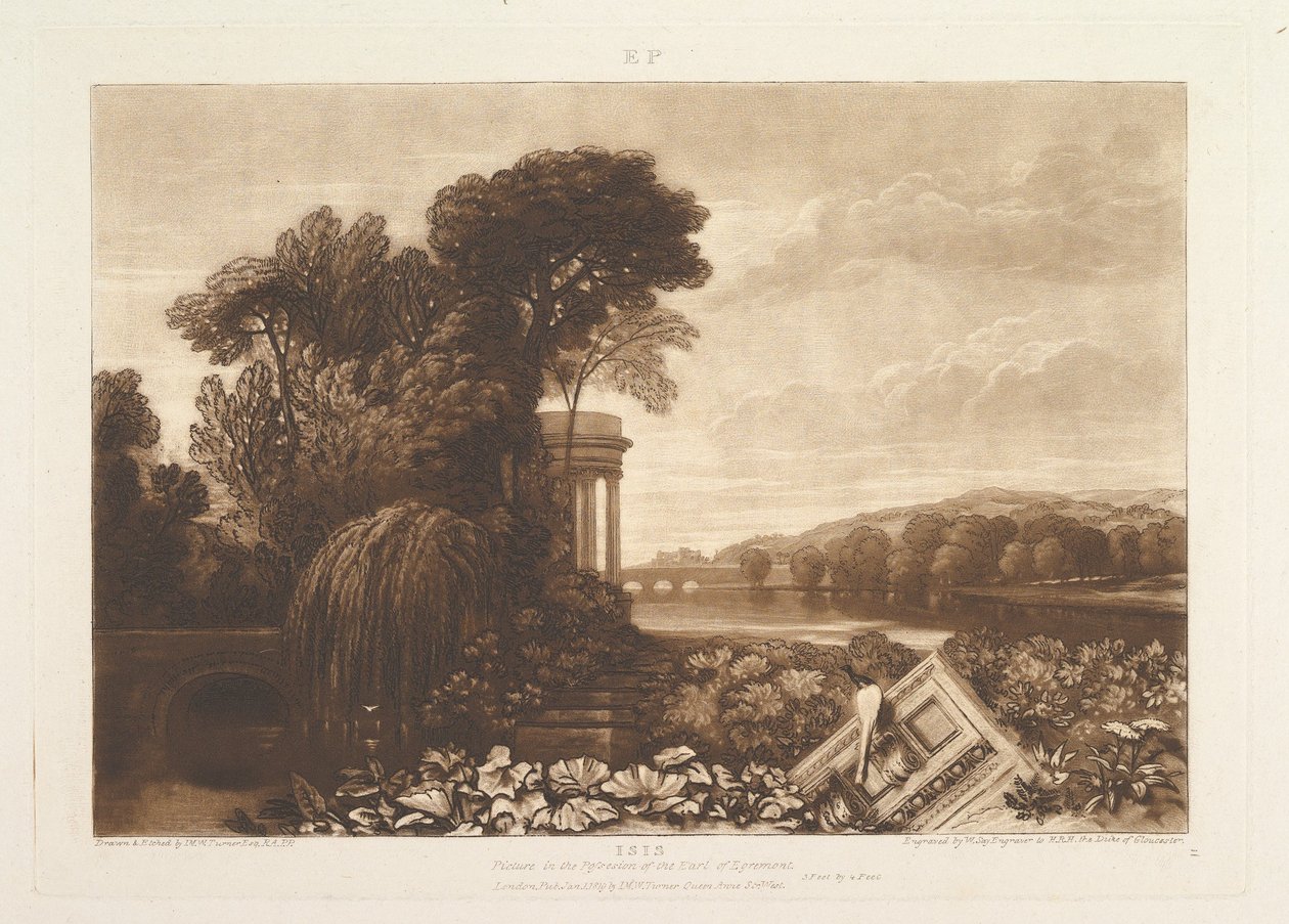 Isis Liber Studiorum, cz. XIV, tablica 68, 1 stycznia 1819. autorstwa Joseph Mallord William Turner