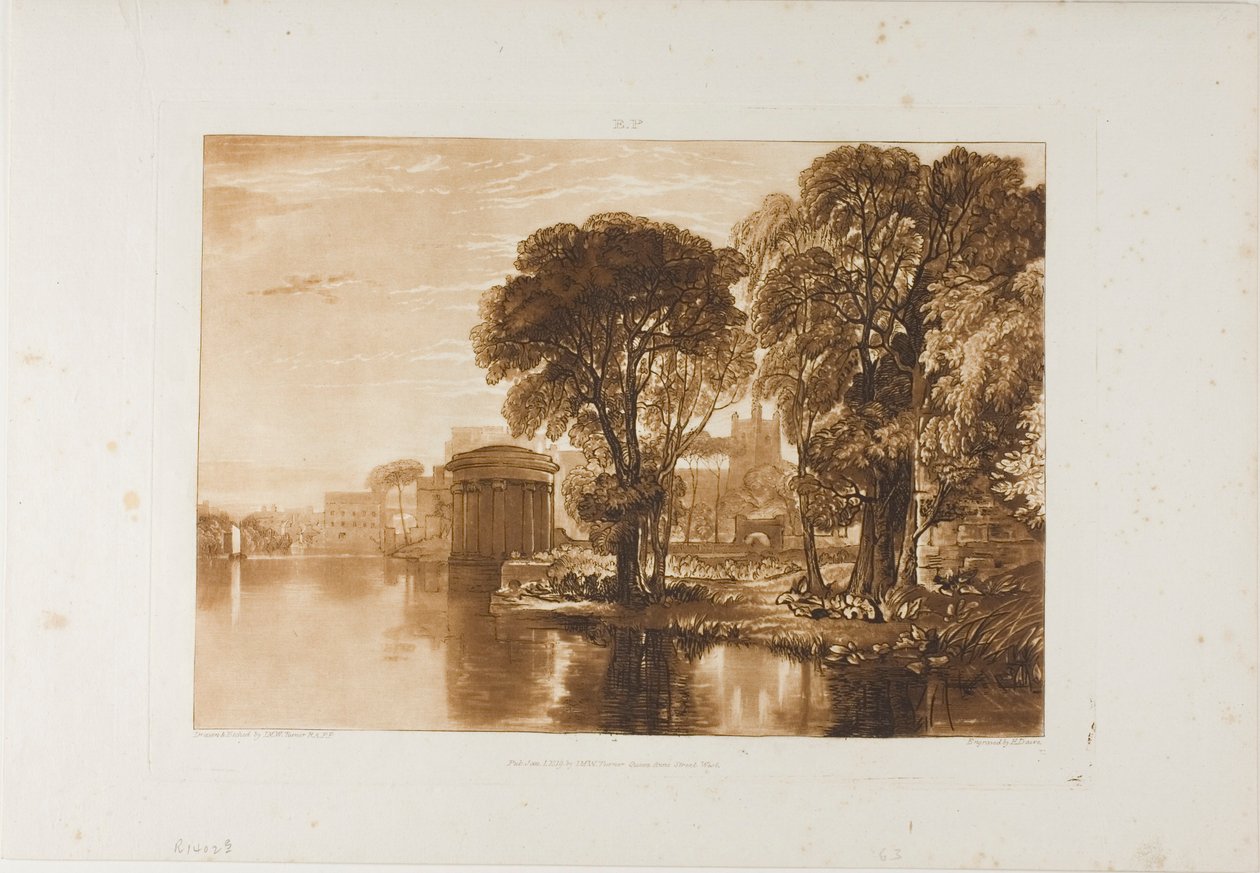 Isleworth, tablica 63 z Liber Studiorum autorstwa Joseph Mallord William Turner