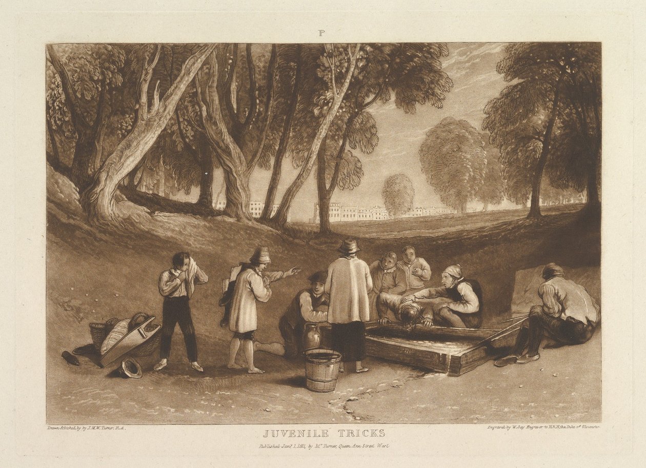 Juvenile Tricks Liber Studiorum, część V, płyta 22, 1 stycznia 1811. autorstwa Joseph Mallord William Turner