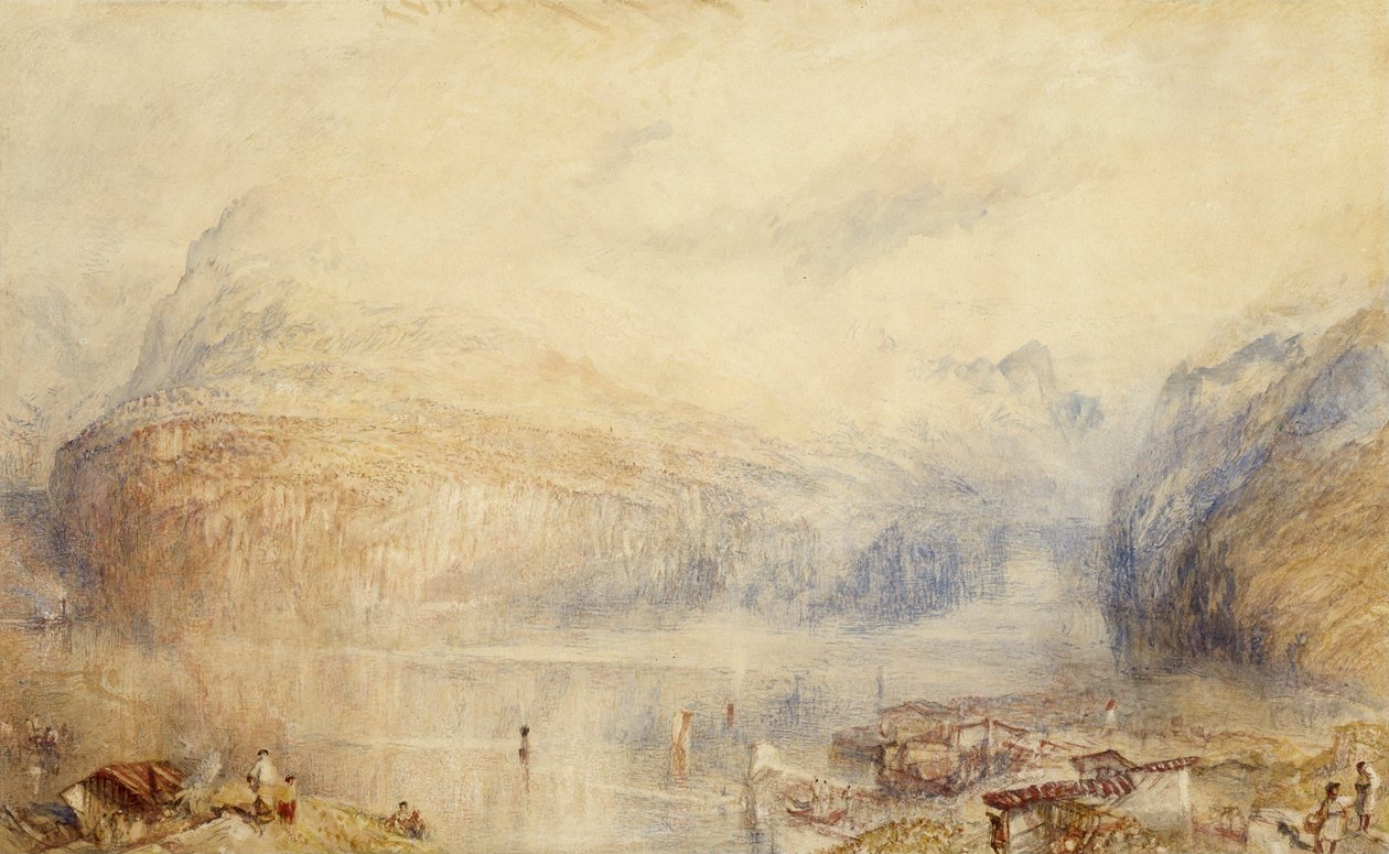 Jezioro Lucernskie widziane z Brunnen autorstwa Joseph Mallord William Turner