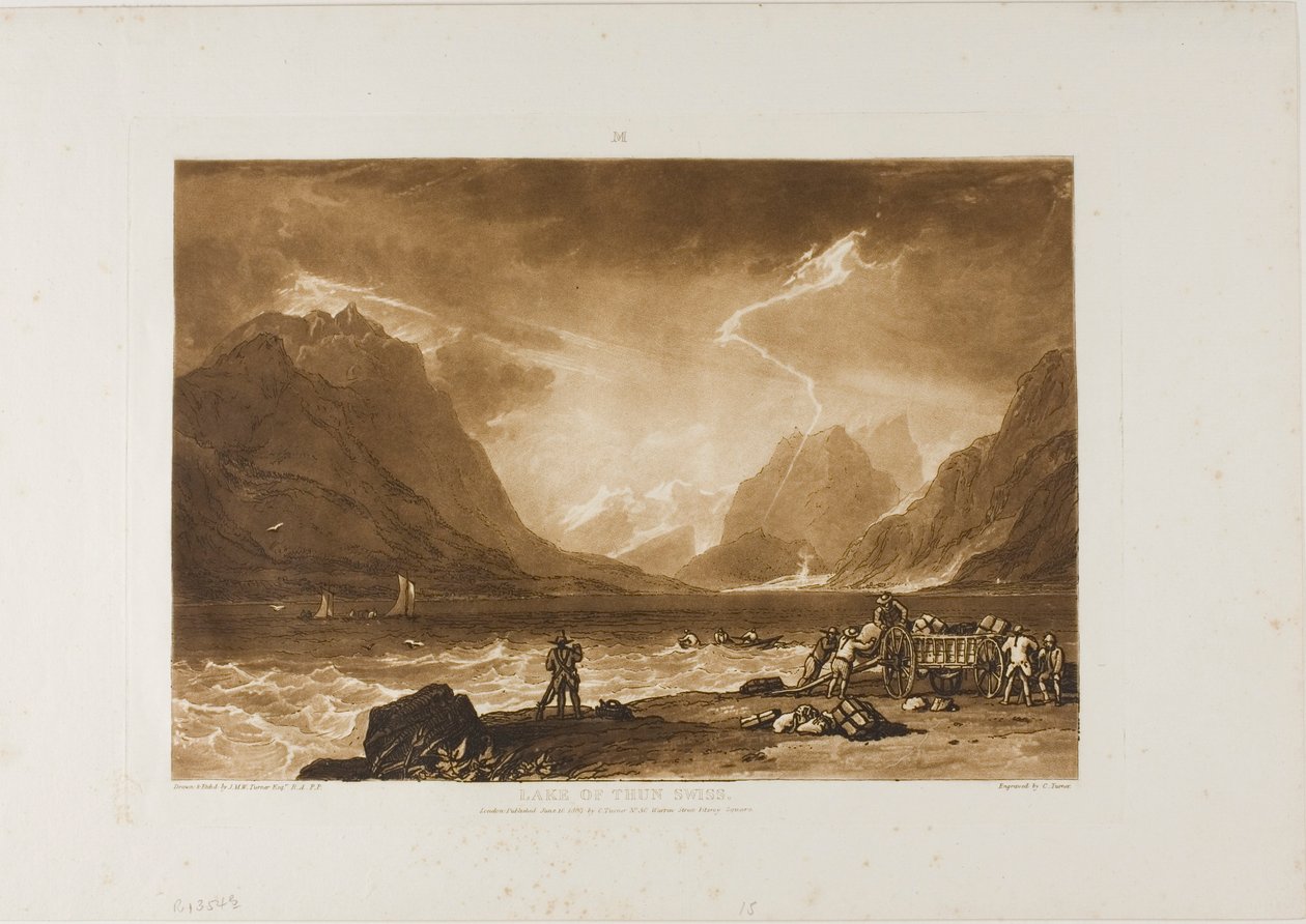 Jezioro Thun, tablica 15 z Liber Studiorum autorstwa Joseph Mallord William Turner
