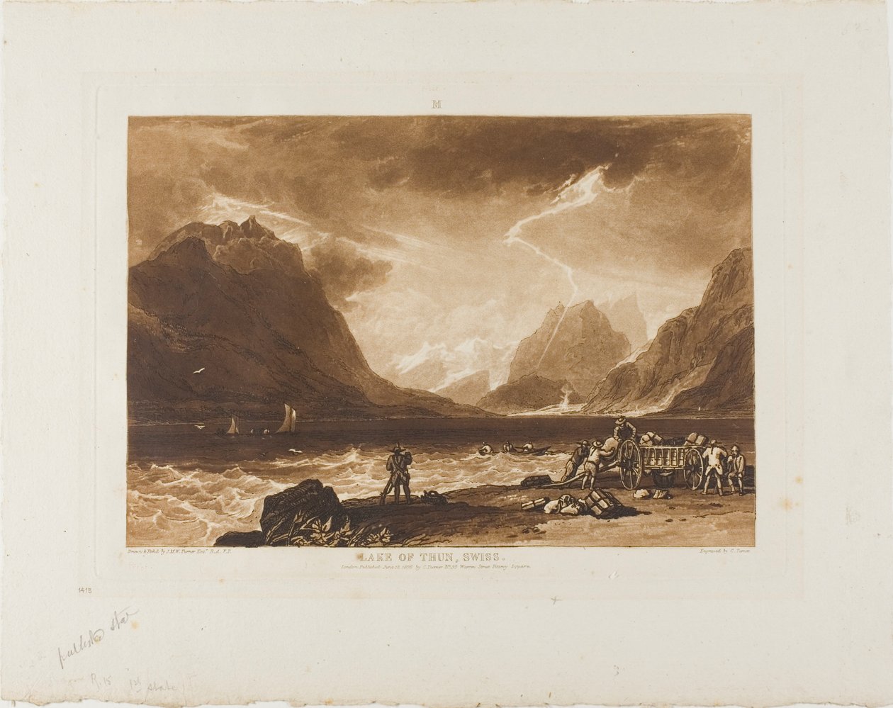 Jezioro Thun, tablica 15 z Liber Studiorum autorstwa Joseph Mallord William Turner
