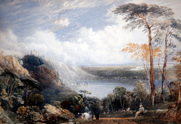 Krajobraz (akwarela i bodycolor na papierze) autorstwa Joseph Mallord William Turner