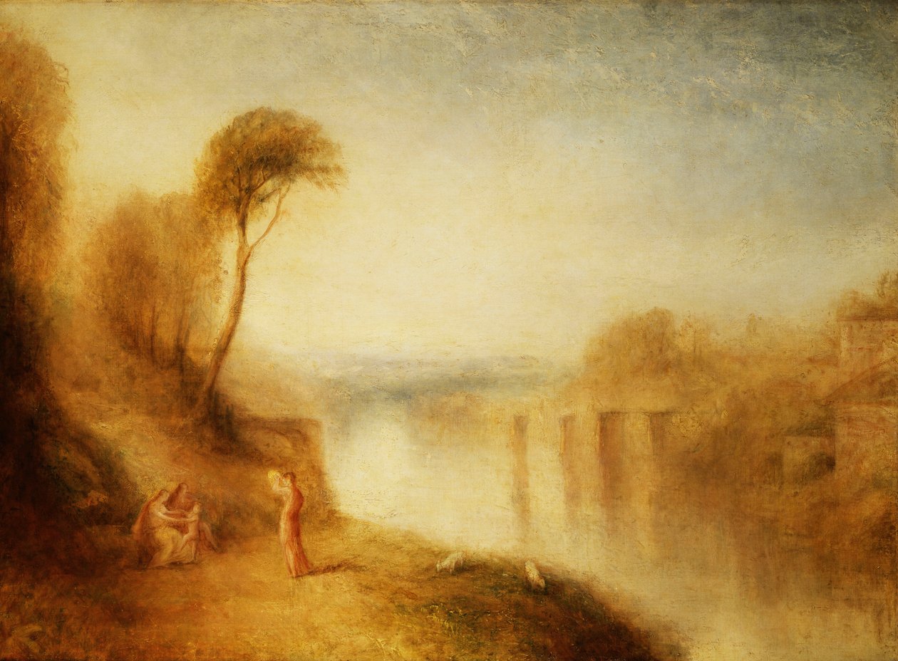 Krajobraz: Kobieta z tamborynem, ok. 1840-50 autorstwa Joseph Mallord William Turner