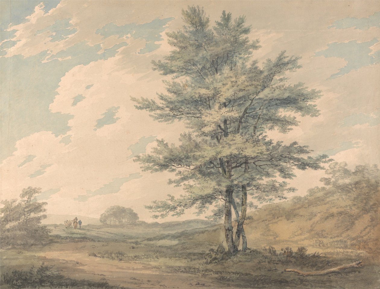 Pejzaż z drzewami i postaciami autorstwa Joseph Mallord William Turner