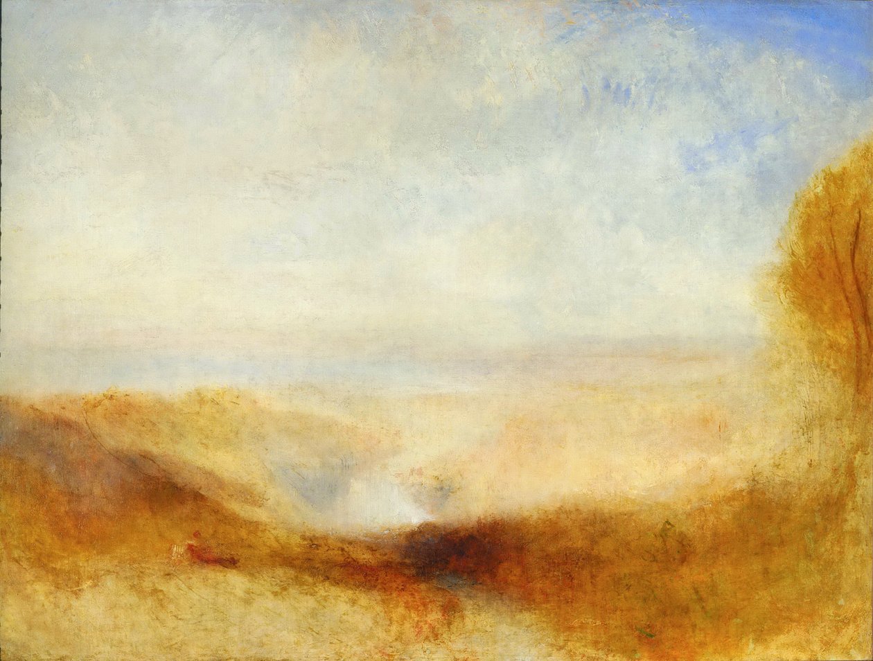 Krajobraz z rzeką i zatoką w tle autorstwa Joseph Mallord William Turner
