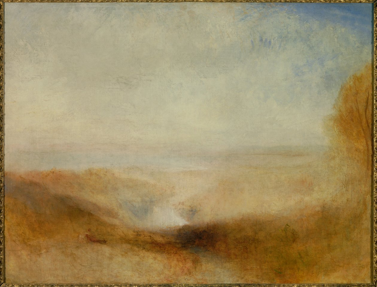 Krajobraz z rzeką i zatoką w oddali. Nazywany również „” Confluent of the Severn and the Wye”” Obraz Josepha Mallorda Williama Turnera (1775-1851) autorstwa Joseph Mallord William Turner