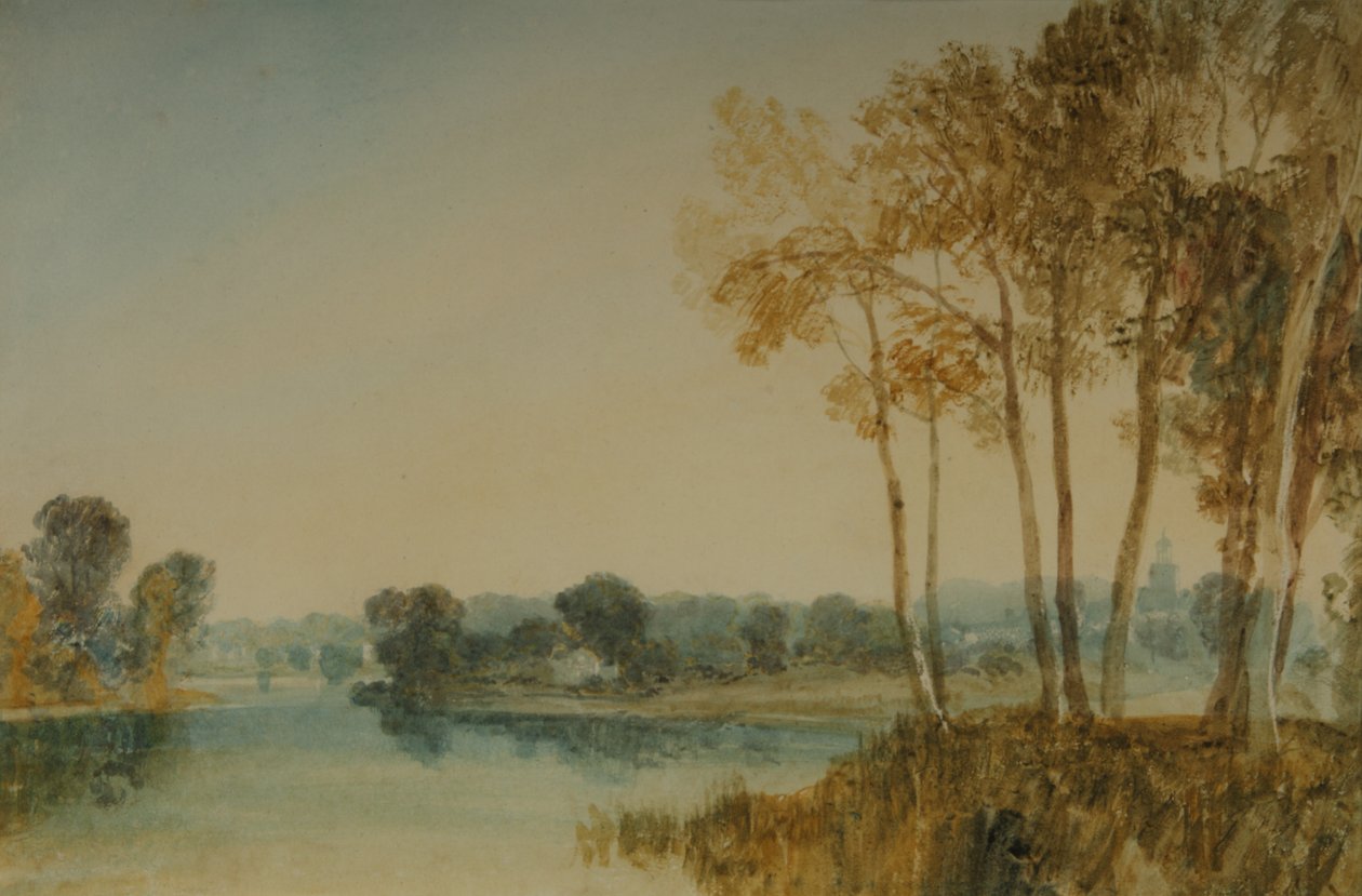 Krajobraz z drzewami nad Tamizą, ok. 1805 r. (akwarela na papierze) autorstwa Joseph Mallord William Turner