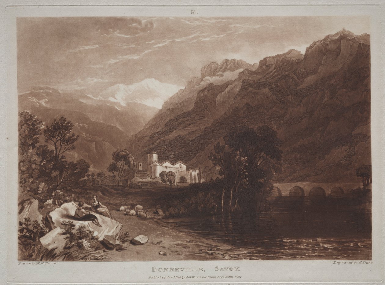 Księga studiów: Bonneville, Savoy. autorstwa Joseph Mallord William Turner