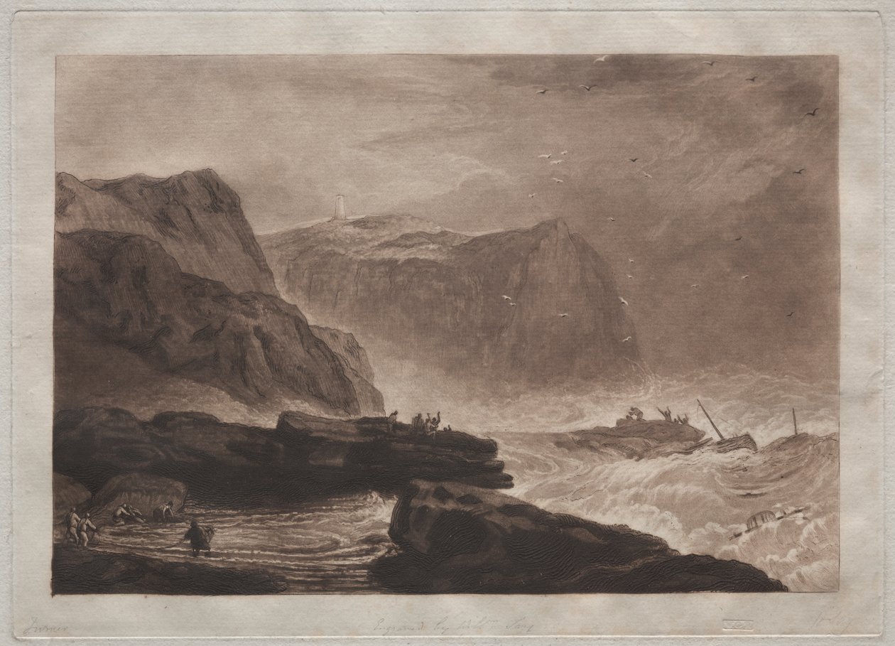 Liber Studiorum: Wybrzeże Yorkshire, niedaleko Whitby autorstwa Joseph Mallord William Turner