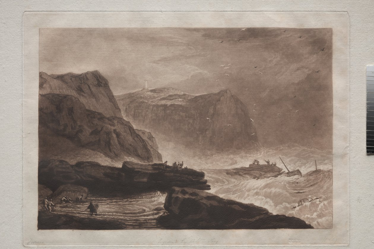 Liber Studiorum: Wybrzeże Yorkshire, niedaleko Whitby, ok. 1807-19 autorstwa Joseph Mallord William Turner