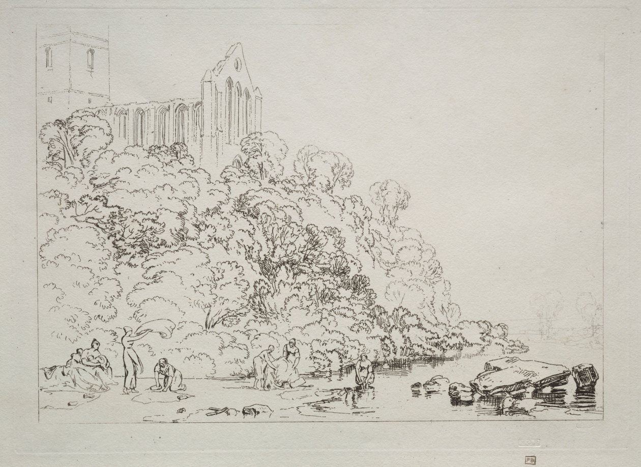 Księga studiów: Opactwo Dumblain, Szkocja autorstwa Joseph Mallord William Turner