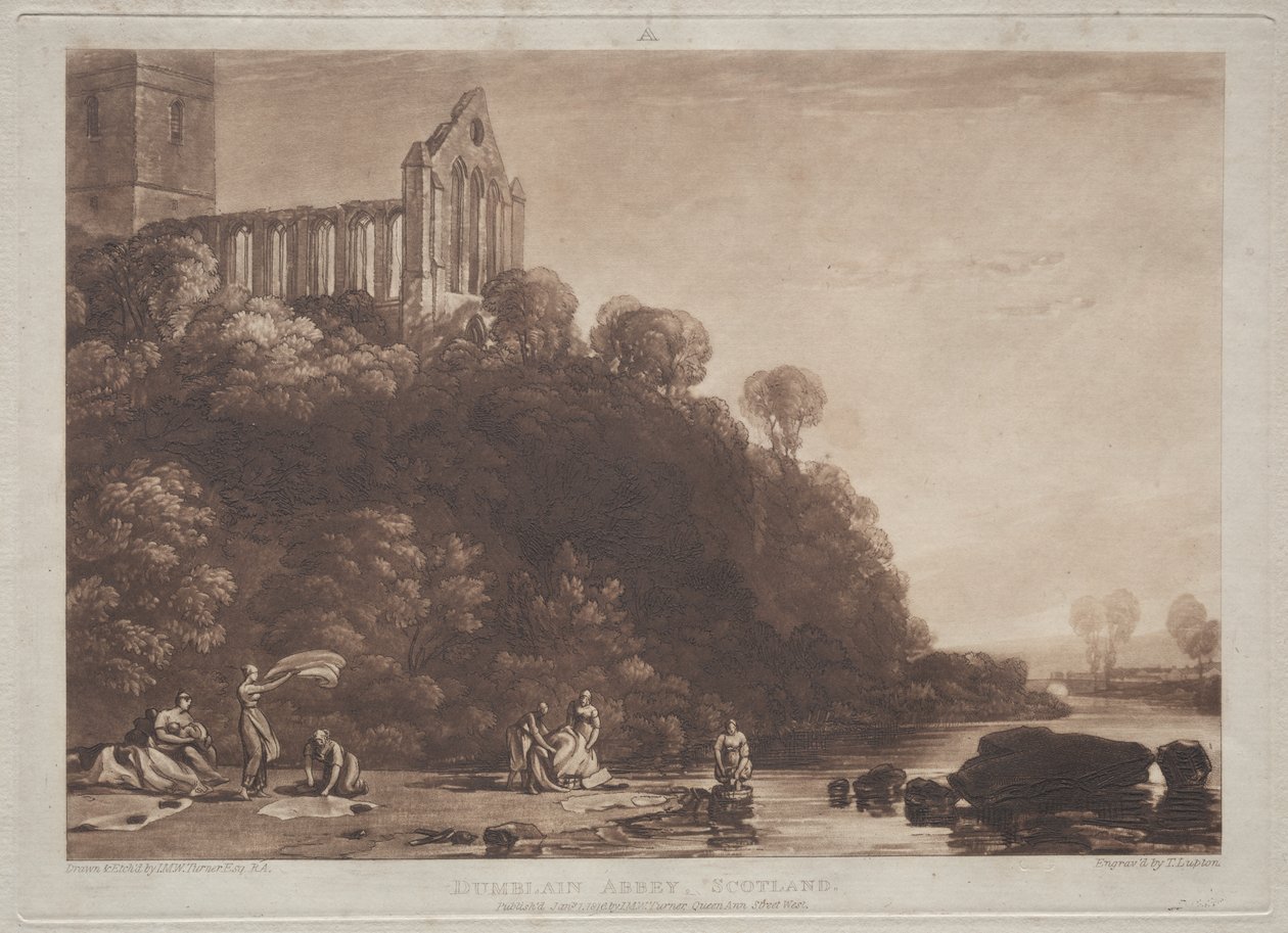 Liber Studiorum: Opactwo Dumblain, Szkocja autorstwa Joseph Mallord William Turner
