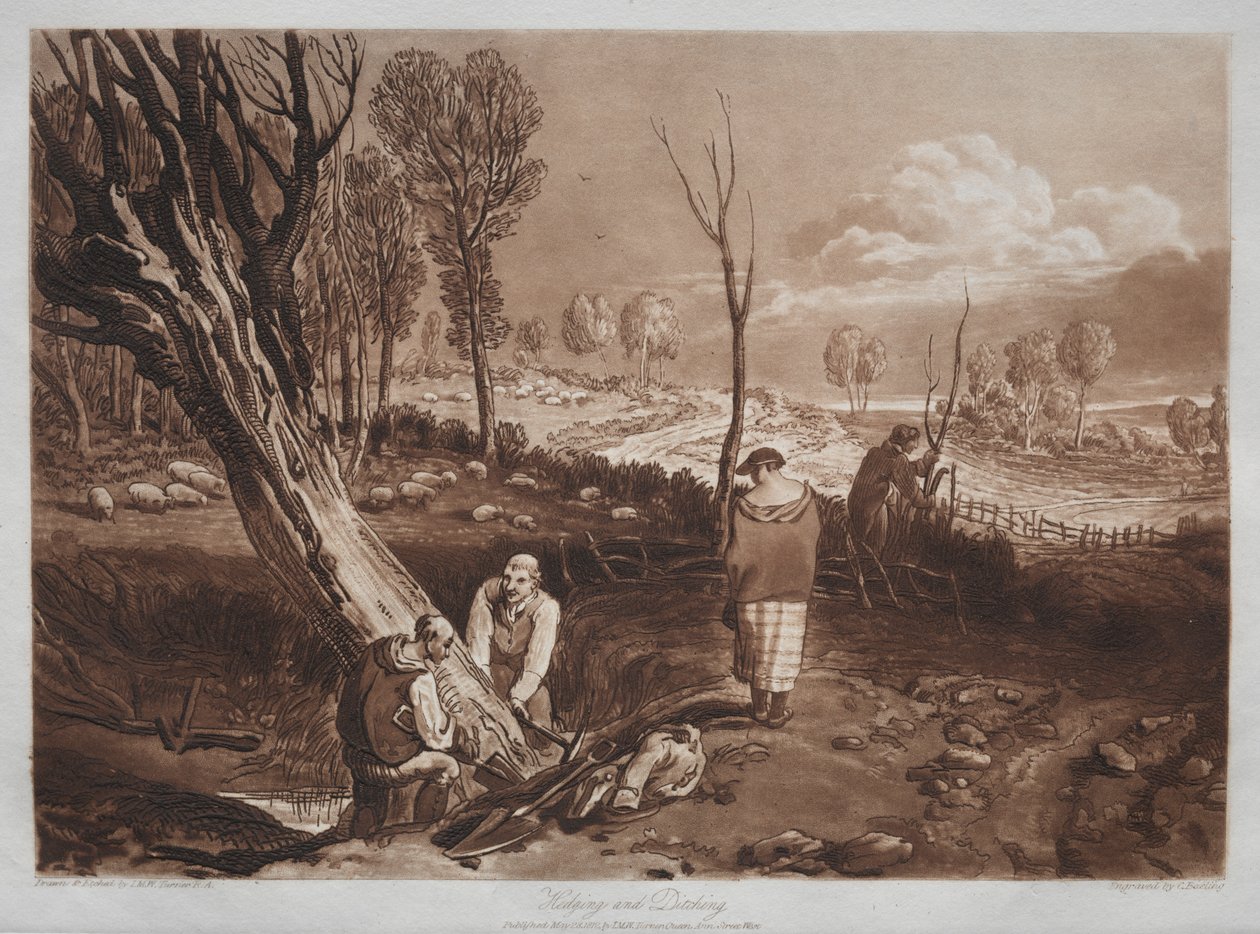 Liber Studiorum: Hedging i rzucanie autorstwa Joseph Mallord William Turner