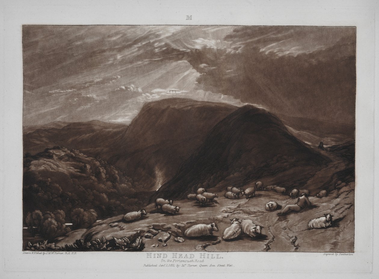 Liber Studiorum: Hind Head Hill na Portsmouth Road autorstwa Joseph Mallord William Turner