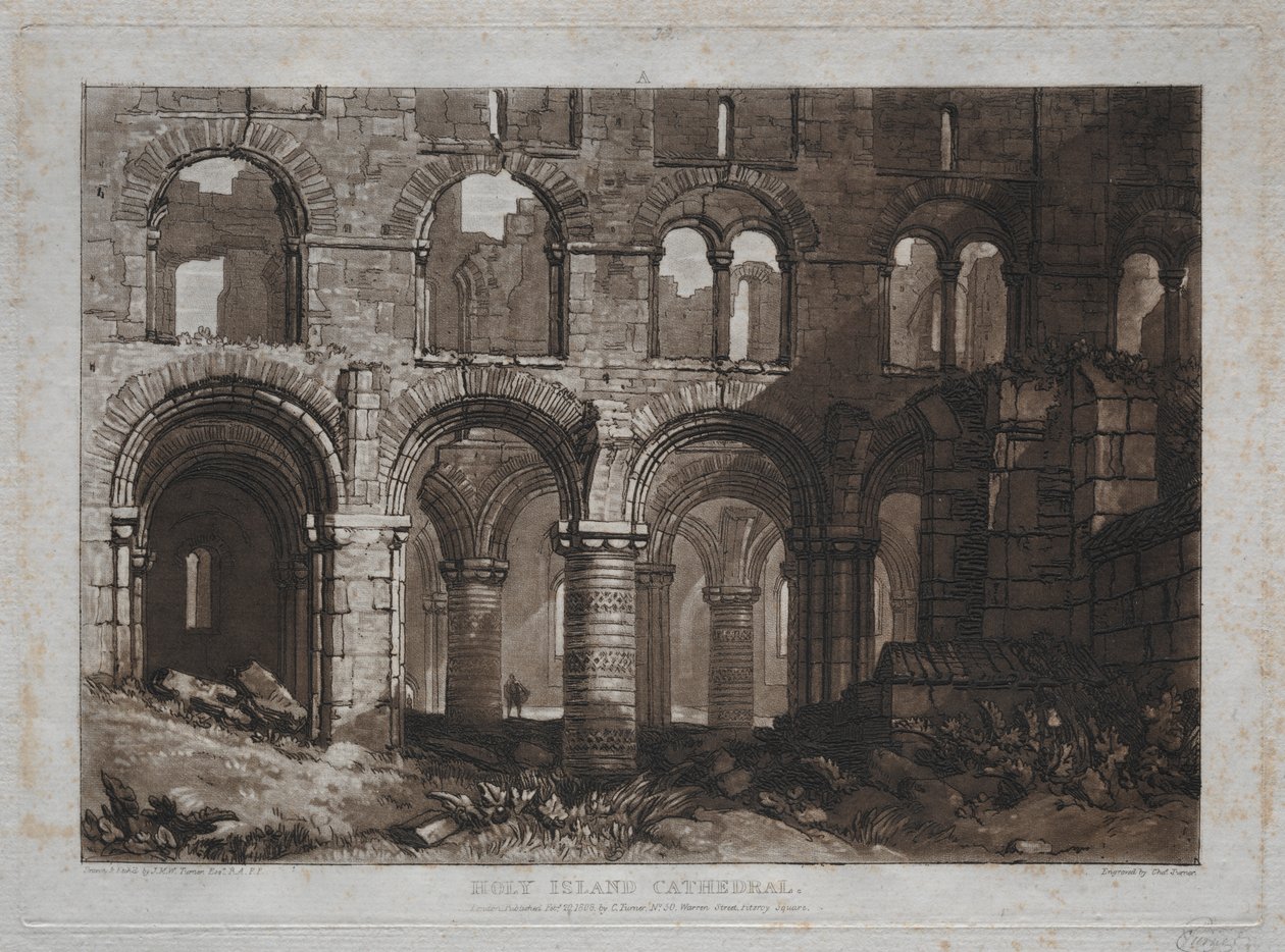 Liber Studiorum: Katedra na Świętej Wyspie autorstwa Joseph Mallord William Turner